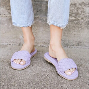 Women's Purple Braided Slide Sandals